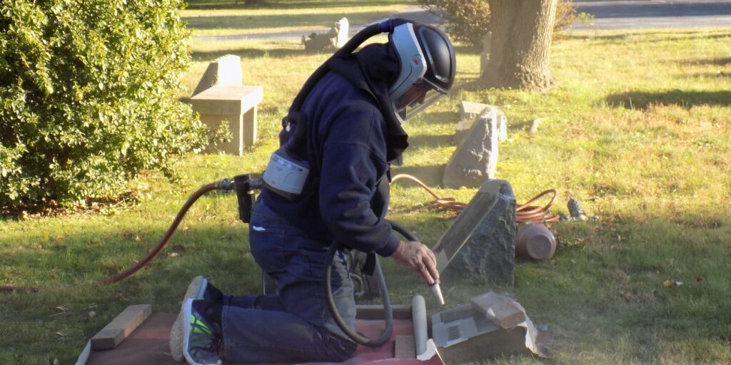 Adding a Death Date to a Marker, On Site, At a Local Cemetery